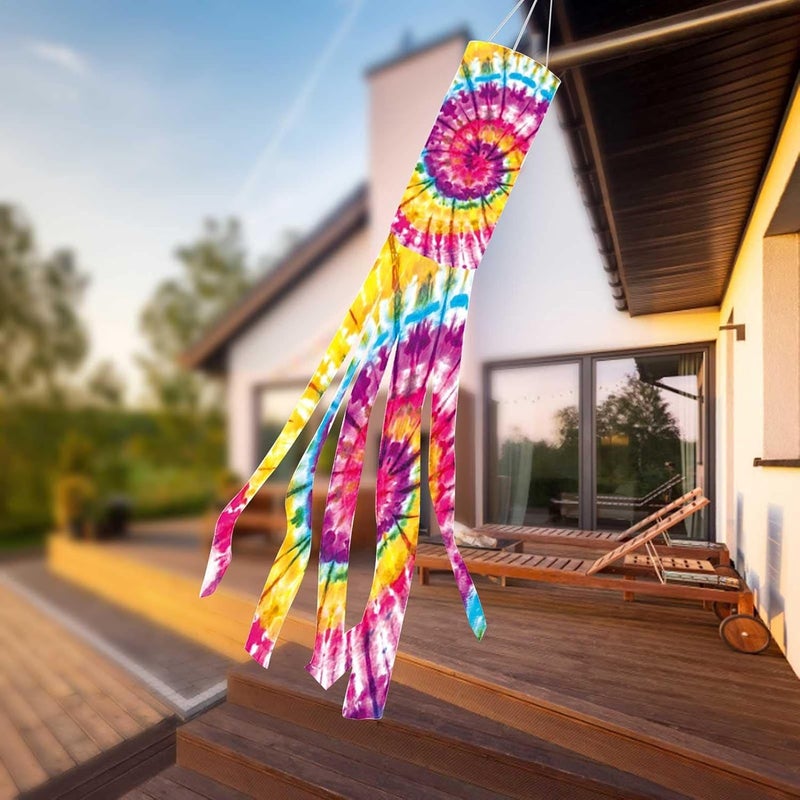 woobles Rainbow Windsock Wind Sculptures Rainbow Garden Colorful Hanging Decoration Wind Socks Outdoor For Flag Pole Caravan Camping Garden - Image 5